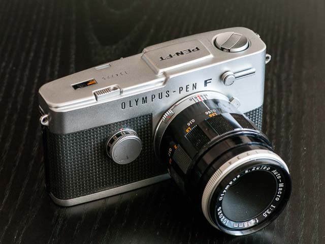 Olympus Pen FT fitted with 38mm f/3.5 macro lens (at closest focus)