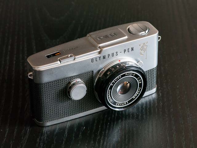 Olympus Pen FV fitted with 38mm f/2.8 pancake lens