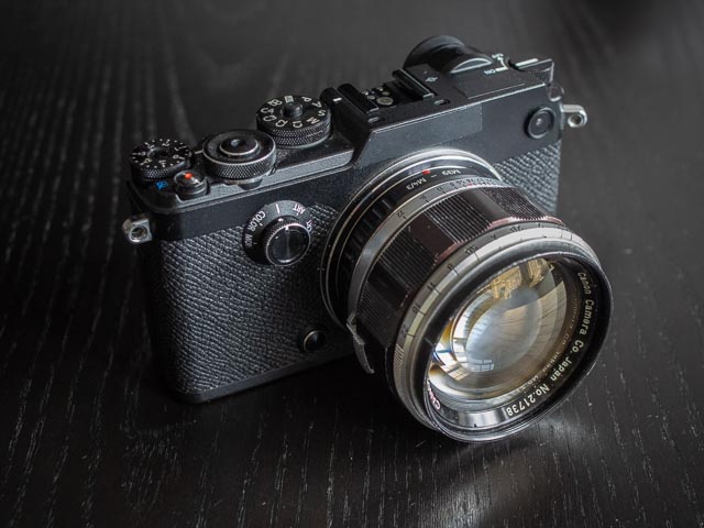 Canon 50mm f/1.2 (Leica screw mount) lens mounted on an Olympus Pen-F camera