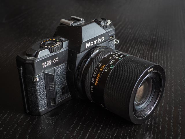 Tamron SP 90mm f/2.5 Macro lens mounted on a Mamiya ZE-X