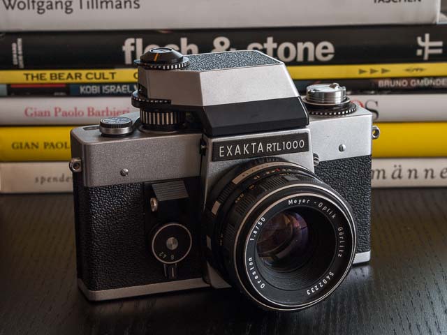 Exacta RTL1000 with Meyer-Optik Oreston 50mm f/1.8 lens mounted