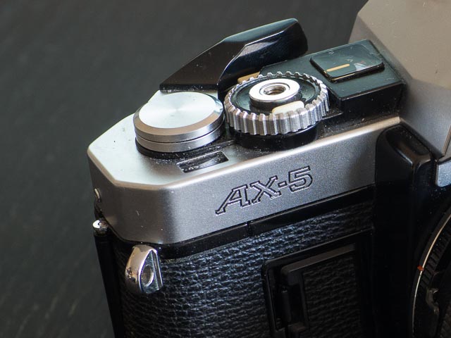 Fujica AX-5 top plate detail