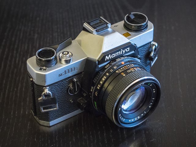 Mamiya NC1000s with 50mm f/1.7 lens mounted