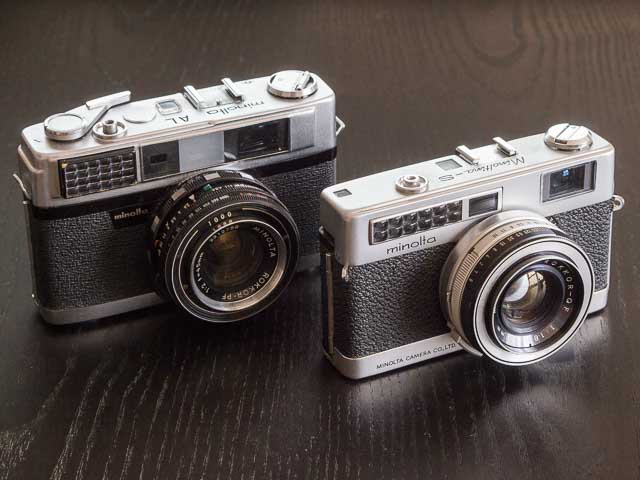 Minolta AL and Minolta Minoltina S size comparison