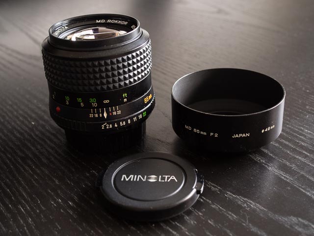 Minolta MD ROKKOR 85mm f/2.0 lens