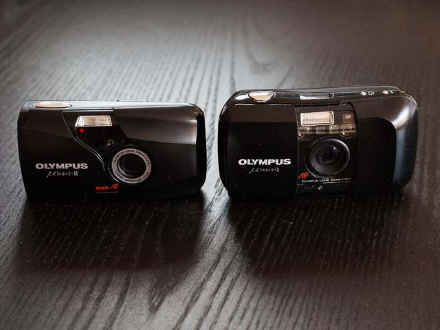 Olympus Mju and Mju II cameras for comparison