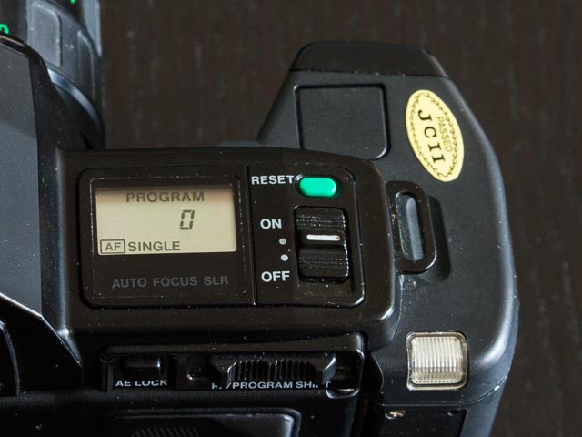 Olympus OM707 camera, top plate detail