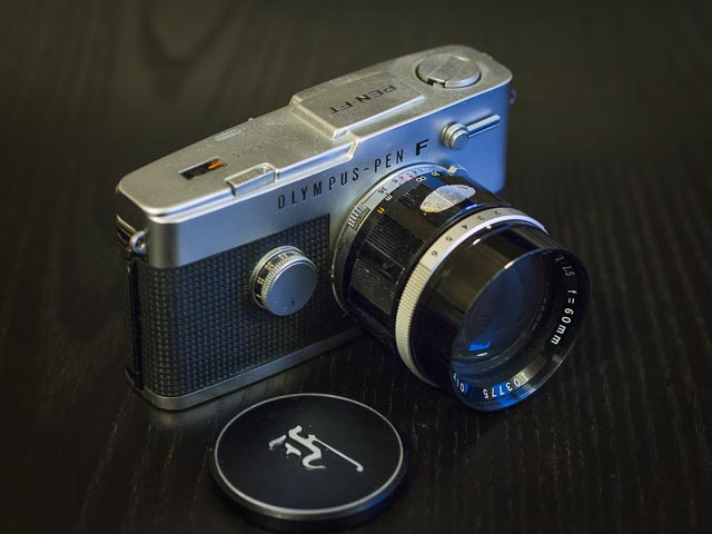 Olympus Pen FT fitted with 60mm f/1.5 lens