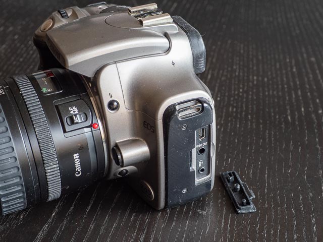 Canon EOS 300D left side of the camera