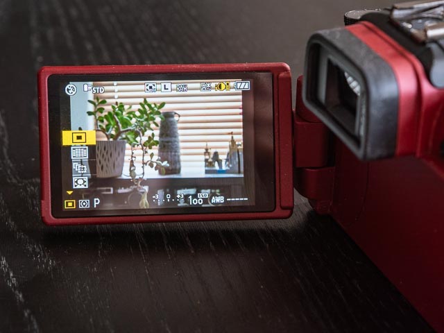 Using the quick menu on the Panasonic G1 to change AF type.