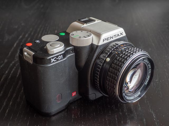 Pentax K-01 with the vintage SMC Pentax-M 50mm f/1.4 lens mounted