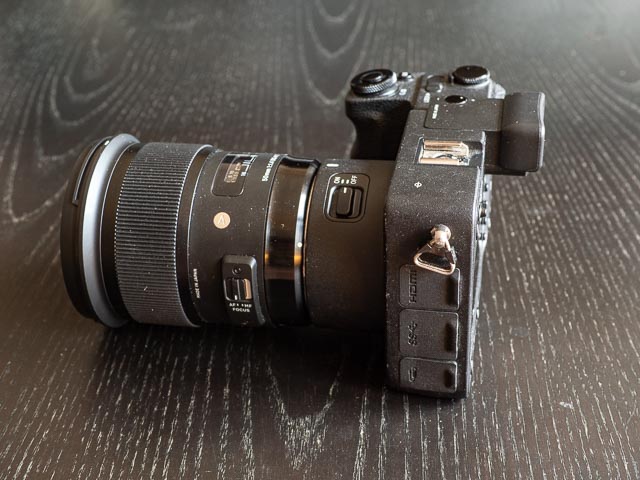 Sigma SDQH ports on left side of camera.