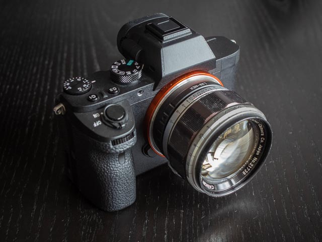 Canon 50mm f/1.2 (Leica screw mount) lens mounted on a Sony A7II camera