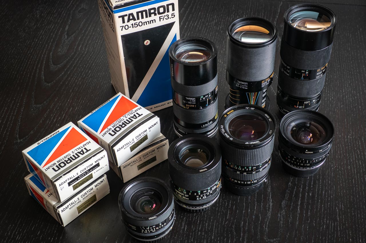 A range of Tamron Adaptall 2 lenses